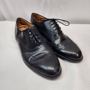 Florsheim Imperial Oxford Black Leather Wingtip Brogue Lace Up Shoes Size 9 C